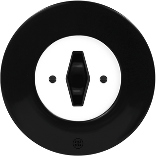 CLASSIC PORCELAIN BLACK DIAMOND ROTARY DOMINO SWITCH - DYKE & DEAN