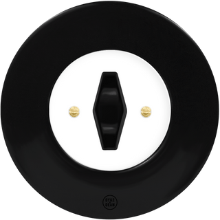 CLASSIC PORCELAIN BLACK DIAMOND ROTARY DOMINO SWITCH - DYKE & DEAN