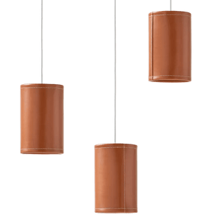 CUERO CYLINDER LEATHER PENDANT LIGHT POLO - DYKE & DEAN