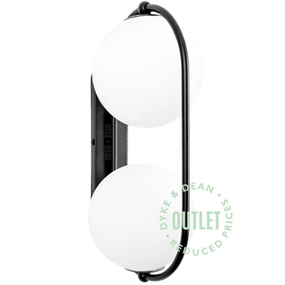 DOUBLE GLOBE ROD WALL LIGHT OUTLET - DYKE & DEAN