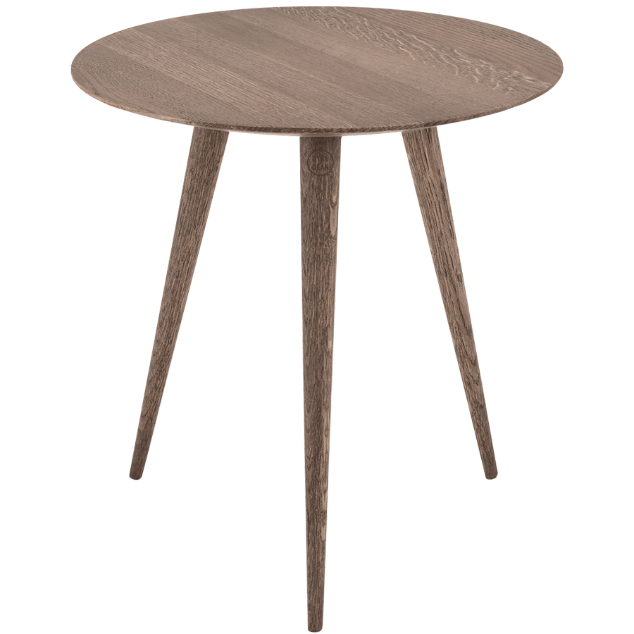 GAZZDA ROUND ARP TABLE SMOKED OAK 45CM - DYKE & DEAN