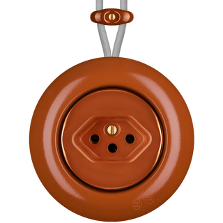 PORCELAIN KATY PATY COLONA ROUND SURFACE MOUNTED SWISS SOCKET BRICK RED - DYKE & DEAN