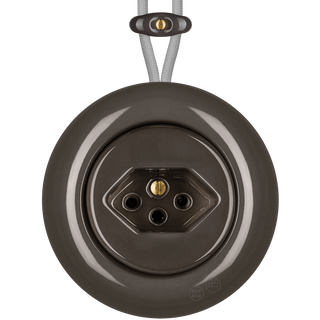 PORCELAIN KATY PATY COLONA ROUND SURFACE MOUNTED SWISS SOCKET BROWN - DYKE & DEAN