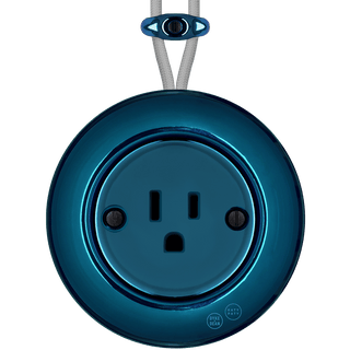 PORCELAIN KATY PATY COLONA ROUND SURFACE MOUNTED USA 15AMP SOCKET DARK BLUE - DYKE & DEAN