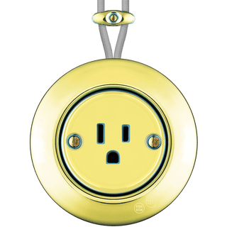 PORCELAIN KATY PATY COLONA ROUND SURFACE MOUNTED USA 15AMP SOCKET LUCEDO - DYKE & DEAN