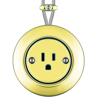 PORCELAIN KATY PATY COLONA ROUND SURFACE MOUNTED USA 15AMP SOCKET LUCEDO - DYKE & DEAN