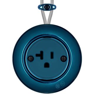 PORCELAIN KATY PATY COLONA ROUND SURFACE MOUNTED USA 20AMP SOCKET DARK BLUE - DYKE & DEAN