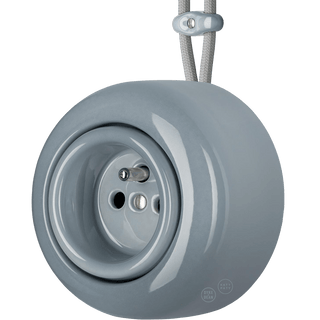 PORCELAIN ROUND SURFACE MOUNTED EURO SOCKET ASH GREY - DYKE & DEAN