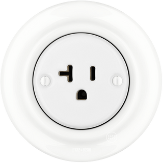 PORCELAIN WALL SOCKET USA WHITE 20 AMP - DYKE & DEAN