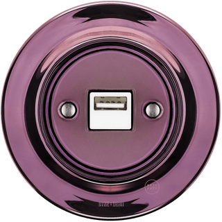 PORCELAIN WALL USB CHARGER PURPLE - DYKE & DEAN