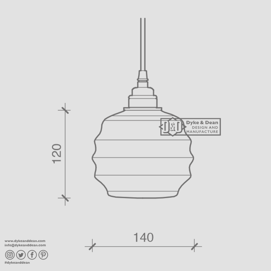 RIPPLE OPALINE RETRACTABLE CORD LIGHT SMALL - DYKE & DEAN