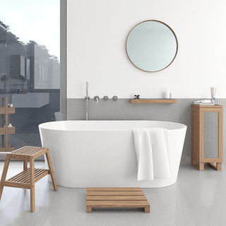 SLATTED BATH STOOL BAMBOO - DYKE & DEAN