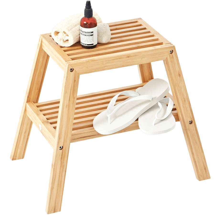 SLATTED BATH STOOL BAMBOO - DYKE & DEAN