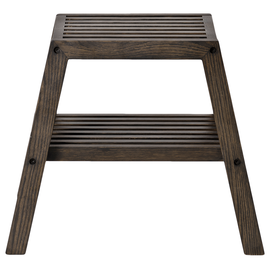 SLATTED BATH STOOL DARK OAK - DYKE & DEAN