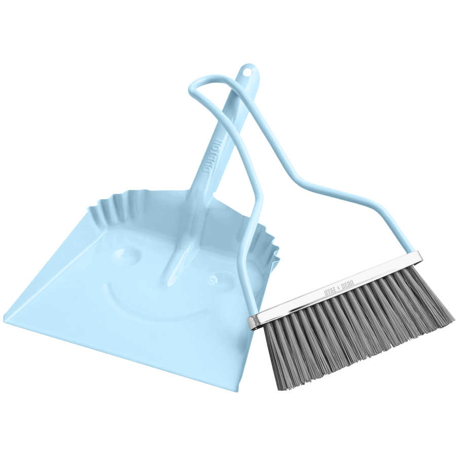 SMILEY METAL DUST PAN SET BLUE - DYKE & DEAN