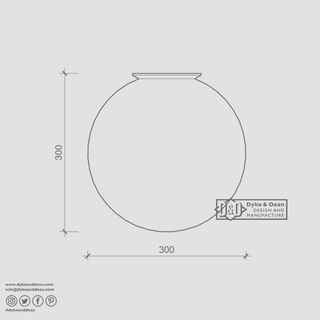 SPHERE LAMP BRASS BASE 300mm - DYKE & DEAN