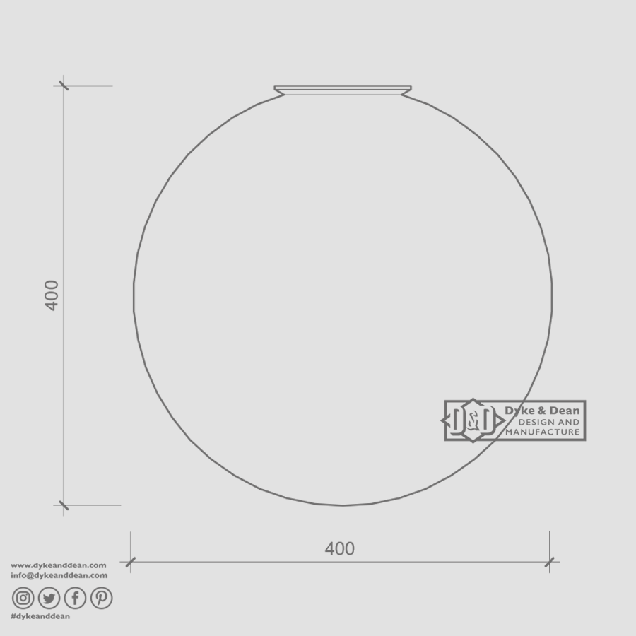 SPHERE LAMP WHITE BASE 400mm - DYKE & DEAN