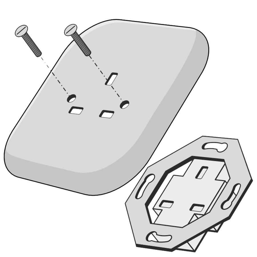 SQUARE PORCELAIN WALL SOCKET UK GREY - DYKE & DEAN