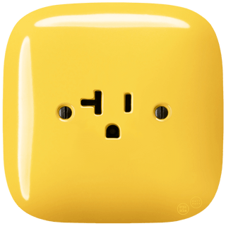 SQUARE PORCELAIN WALL SOCKET USA 20 AMP YELLOW - DYKE & DEAN