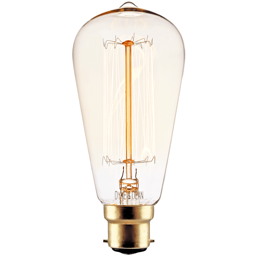 SQUIRREL CAGE EDISON BAYONET FILAMENT BULB 40W - DYKE & DEAN