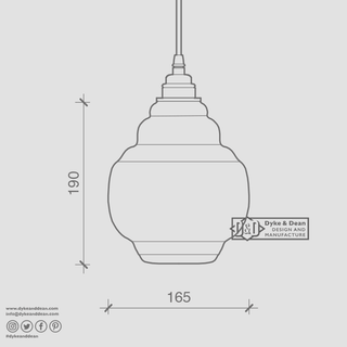 STEPPED OPAL GLASS PENDANT SHADE - DYKE & DEAN