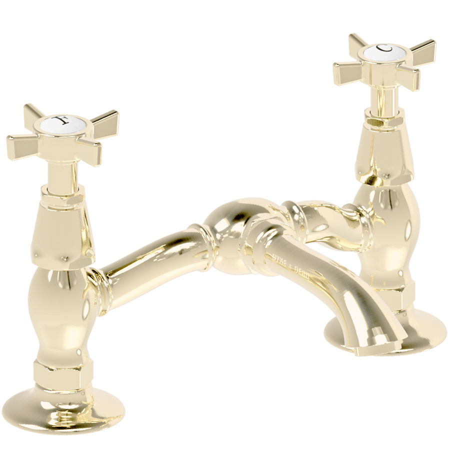 SURFACE MOUNTED TWIN BRIDGE CROSS TAPS - DYKE & DEAN