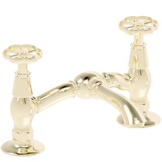 SURFACE MOUNTED TWIN BRIDGE FLOWER TAPS - DYKE & DEAN