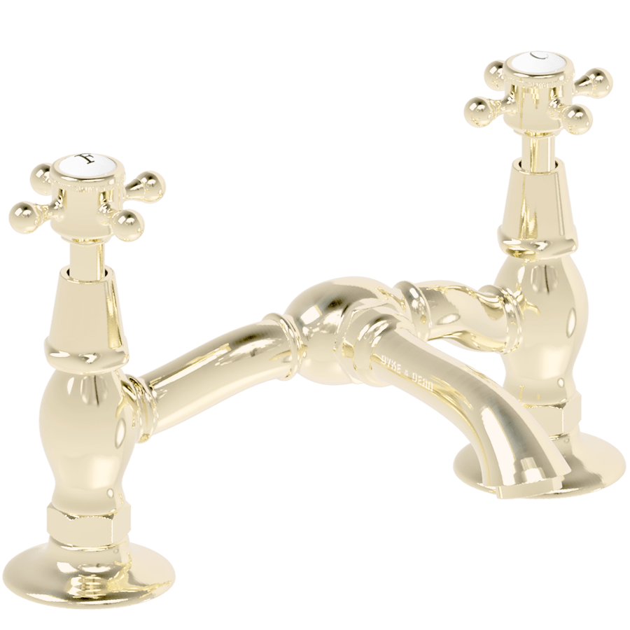 SURFACE MOUNTED TWIN BRIDGE VICTORIAN TAPS - DYKE & DEAN