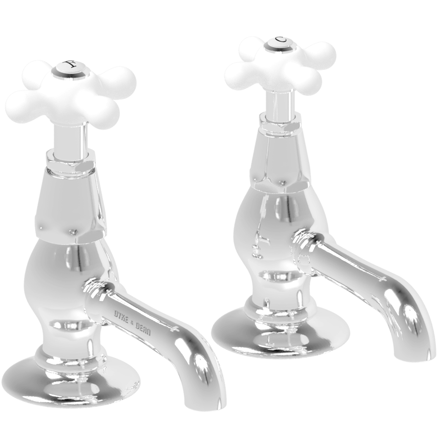 SURFACE MOUNTED TWIN PIC 'N' MIX PORCELAIN TAPS - DYKE & DEAN