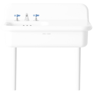 TRUE LITE CERAMIC MOUNTED LARGE SINK WHITE LEGS - DYKE & DEAN