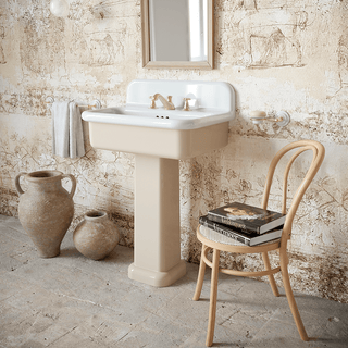 TRUE LITE CERAMIC MOUNTED MEDIUM SINK WHITE PEDESTAL - DYKE & DEAN