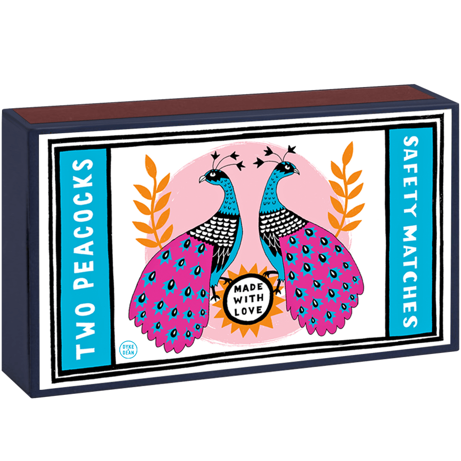 TWO PEACOCKS GIANT SAFETY MATCHES - DYKE & DEAN