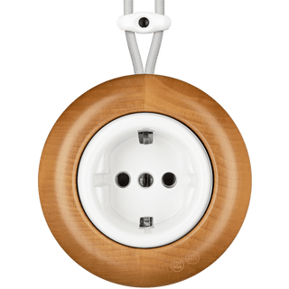 WOODEN PORCELAIN SURFACE MOUNTED FAGUS SOCKET SCHUKO - DYKE & DEAN
