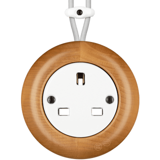 WOODEN PORCELAIN SURFACE MOUNTED FAGUS SOCKET UK - DYKE & DEAN