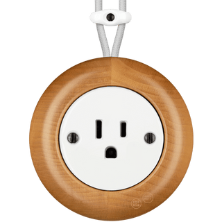 WOODEN PORCELAIN SURFACE MOUNTED FAGUS SOCKET USA 15AMP - DYKE & DEAN