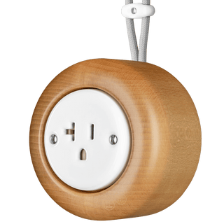 WOODEN PORCELAIN SURFACE MOUNTED FAGUS SOCKET USA 20AMP - DYKE & DEAN
