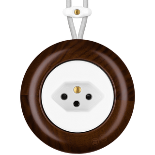 WOODEN PORCELAIN SURFACE MOUNTED NUCLEUS SOCKET SWISS - DYKE & DEAN