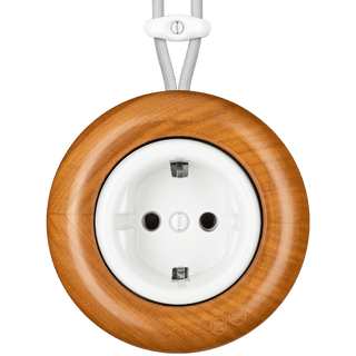 WOODEN PORCELAIN SURFACE MOUNTED PADELUS SOCKET SCHUKO - DYKE & DEAN