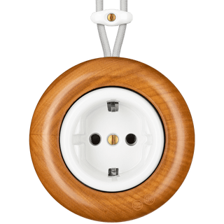 WOODEN PORCELAIN SURFACE MOUNTED PADELUS SOCKET SCHUKO - DYKE & DEAN