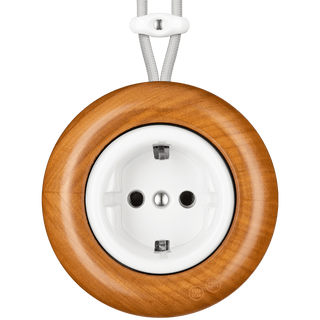WOODEN PORCELAIN SURFACE MOUNTED PADELUS SOCKET SCHUKO - DYKE & DEAN
