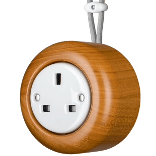 WOODEN PORCELAIN SURFACE MOUNTED PADELUS SOCKET UK - DYKE & DEAN