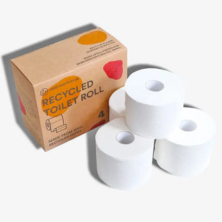 100% RECYCLED TOILET PAPER - 4 Naked Rolls - DYKE & DEAN