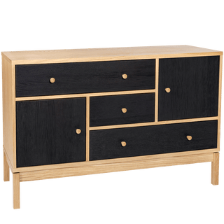 ABBEYWOOD BLACK & NATURAL SIDEBOARD OAK - DYKE & DEAN