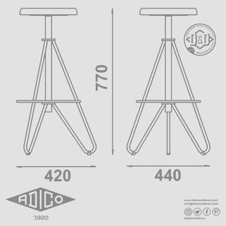 ADICO 274 HIGH STOOL ADJUSTABLE PADDED - DYKE & DEAN