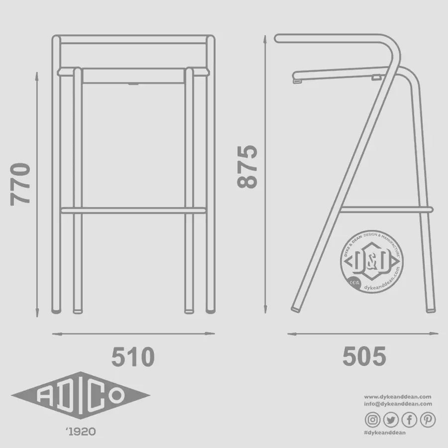 ADICO 5008 B STOOL - DYKE & DEAN