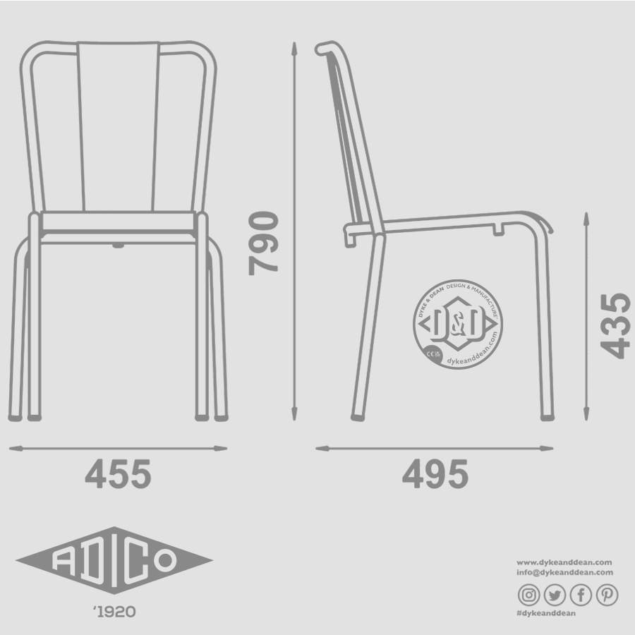 ADICO 786-A CHAIR FABRIC SEAT - DYKE & DEAN