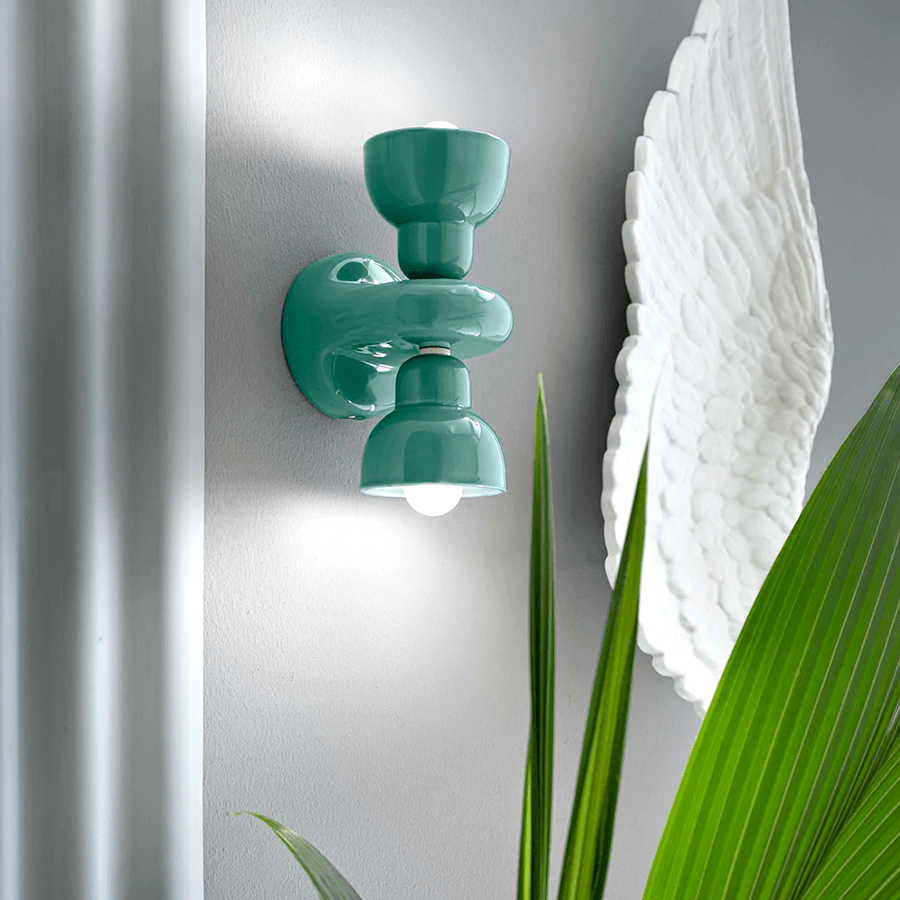 BERIMBAU CERAMIC DOUBLE SHADE WALL LAMP - DYKE & DEAN