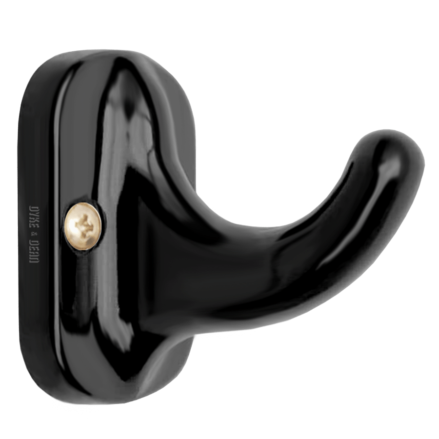 BLACK BAKELITE SINGLE WALL COAT HOOK - DYKE & DEAN