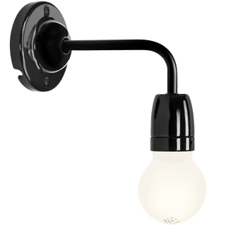 BLACK CERAMIC 90° DEGREE WALL LIGHT - DYKE & DEAN