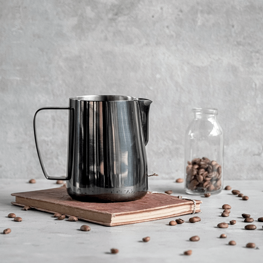 BLACK COFFEE MILK FROTHING JUG & PITCHER 600ML - DYKE & DEAN